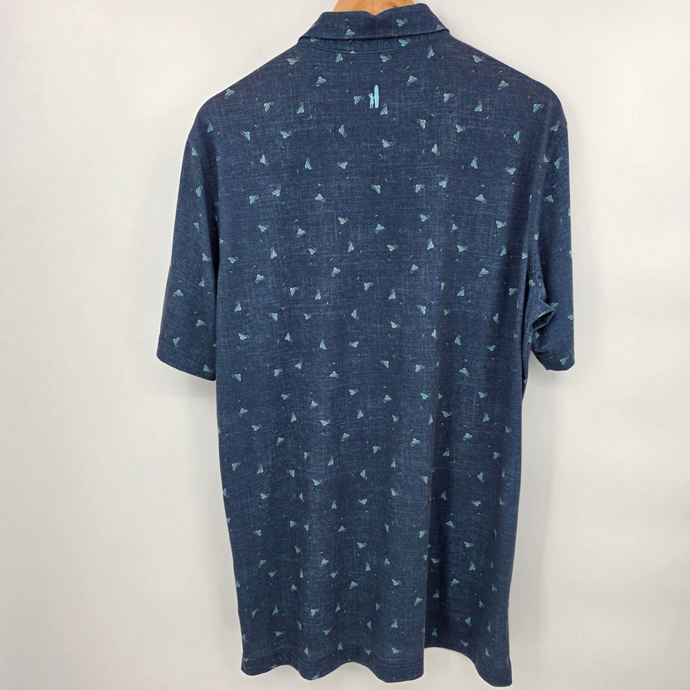 Johnnie-O Top Shelf Polo Shirt Mens Large Blue Margarita Print Golf Performance - Picture 3 of 8